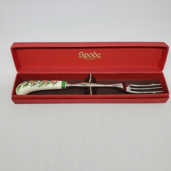 Spode CHRISTMAS TREE Pickle Fork Made In England Box Stainless Steel 7.5 Vtg. - Picture 9 of 15